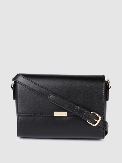 

Van Heusen Black PU Structured Sling Bag