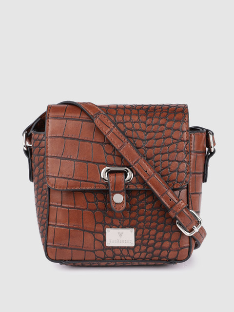 

Van Heusen Tan Animal Textured PU Structured Sling Bag
