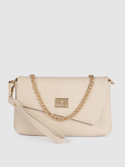 

Van Heusen Beige Textured Envelope Clutch