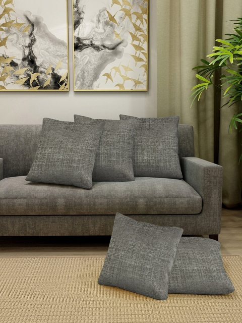 

KLOTTHE Grey Set of 5 Square Cushion Covers