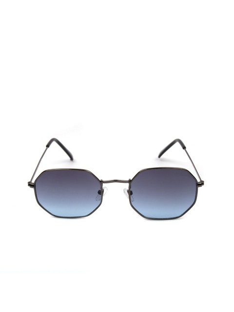 

FUZOKU Unisex Blue Lens & Black Oval Sunglasses with UV Protected Lens FZKSS2020SG0325