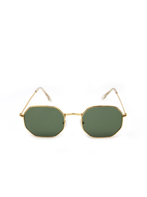 

FUZOKU Unisex Green Lens & Gold-Toned Other Sunglasses with UV Protected Lens