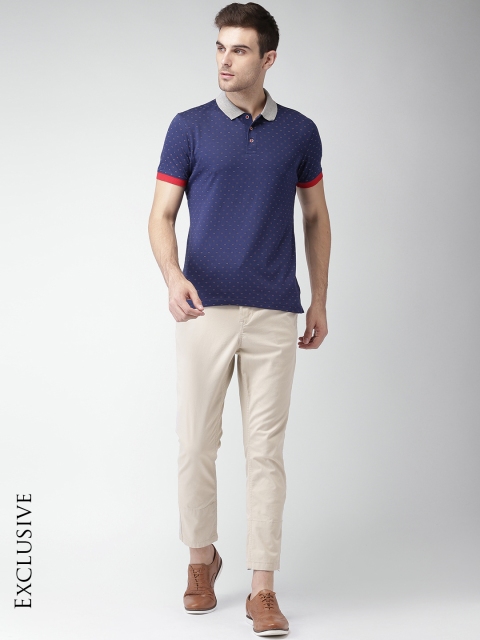 

INVICTUS Men Navy Blue Printed Polo Collar T-shirt