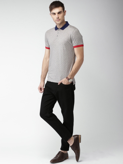 

INVICTUS Men Grey Printed Polo T-shirt