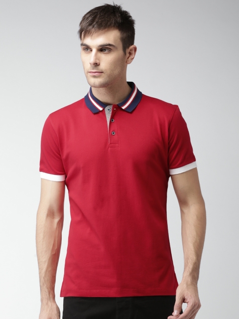 

INVICTUS Men Red Solid Polo T-shirt