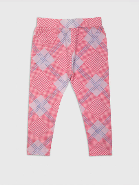 

Ziama Girls Pink & Blue Printed Cotton Capris