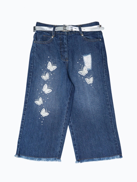 

Daffodils GIRLS WEAR Girls Blue Printed Capris