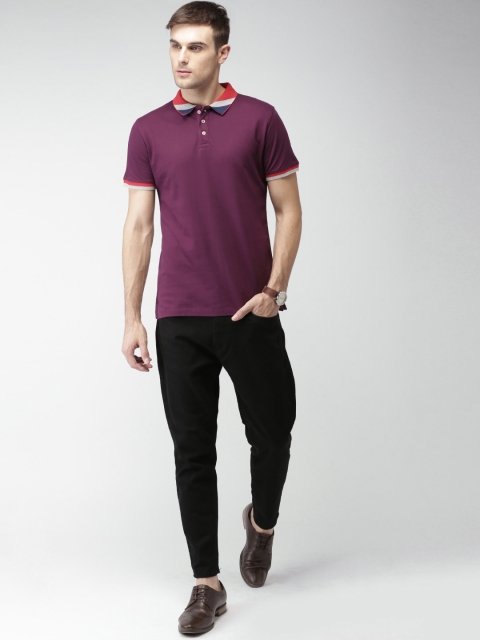 

INVICTUS Men Burgundy Solid Polo T-shirt