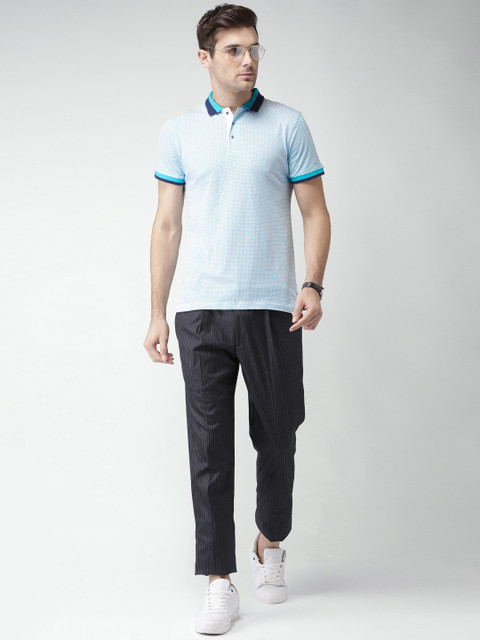 

INVICTUS Men Blue & White Printed Polo T-shirt