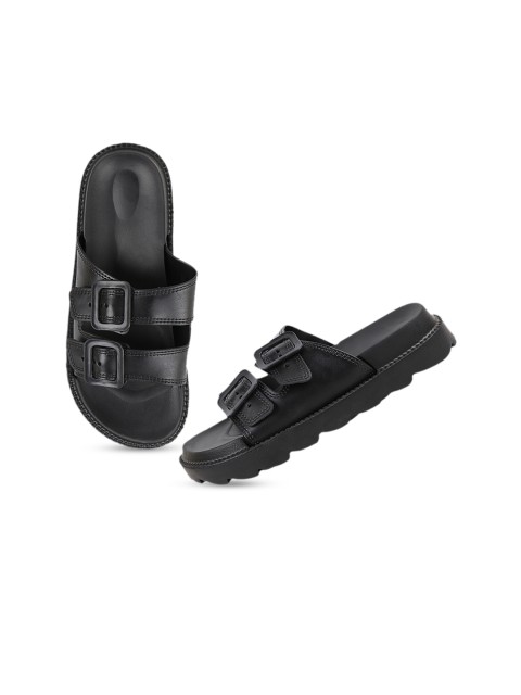 

Try Me Women Black Solid Comfort Sandals