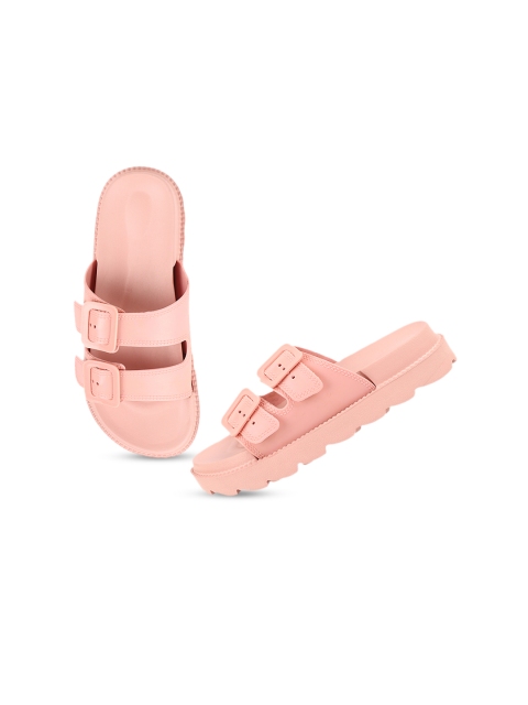 

Try Me Women Pink Light Weight Open Toe Flats with Buckles