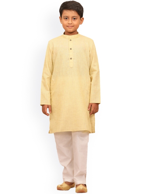 

Manyavar Boys Cream-Coloured Kurta with Salwar