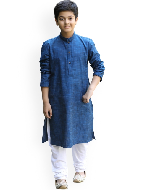 

Manyavar Boys Blue Kurta with Pyjamas