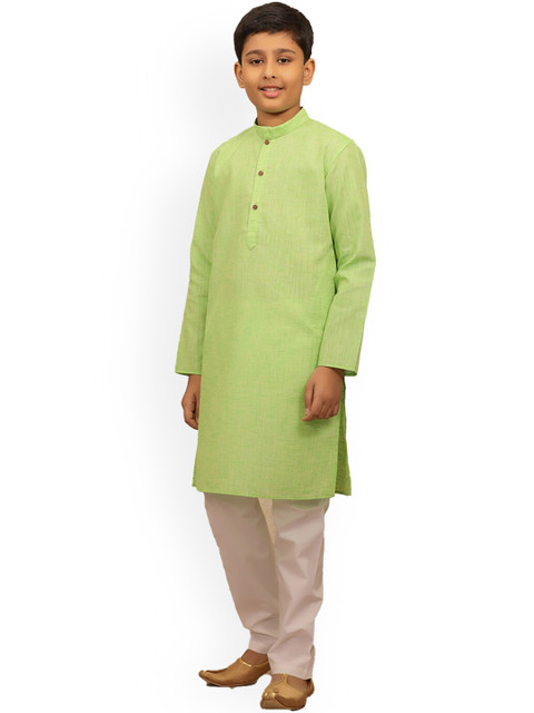 

Manyavar Boys Green Kurta with Pyjamas