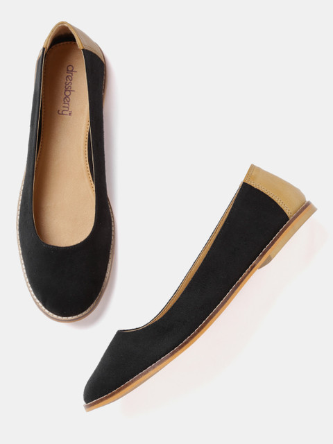

DressBerry Women Black Solid Ballerinas