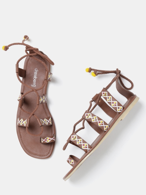 

DressBerry Women Brown Printed Flats