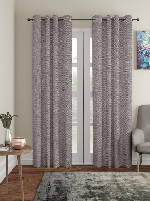 

KLOTTHE Black & White Set of 2 Geometric Door Curtain