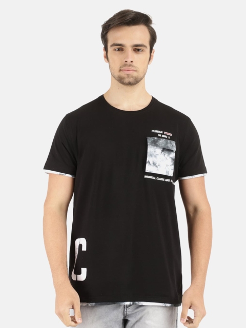 

V-Mart Men Black Typography Printed Applique Slim Fit T-shirt