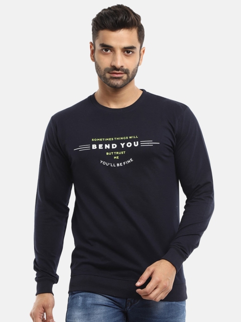 

V-Mart Men Navy Blue Typography Printed T-shirt