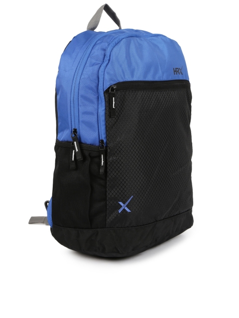 

HRX by Hrithik Roshan Unisex Black & Blue Colourblocked Dual Backpack