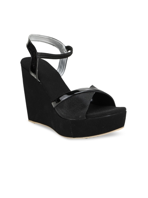 

HASTEN Black High-Top Wedge Heels