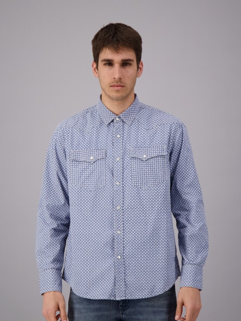 

FREESOUL Men Blue Printed Casual Shirt