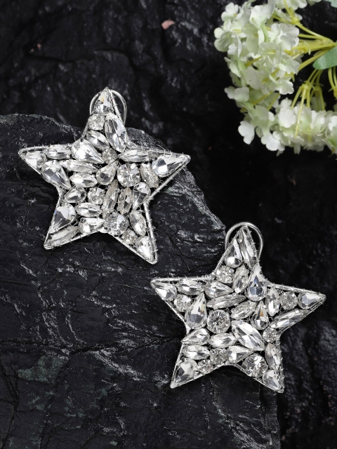 

Bijoux by Priya Chandna Silver-Toned Contemporary Studs Earrings