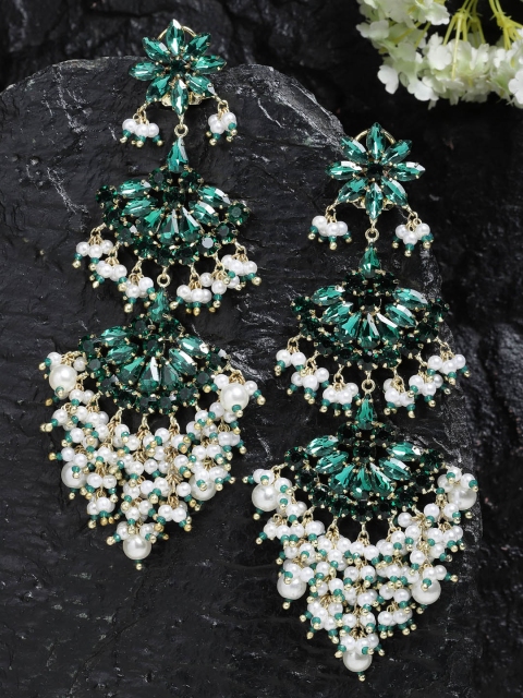 

Bijoux by Priya Chandna Green Contemporary Chandbalis Earrings