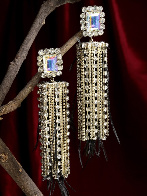

Bijoux by Priya Chandna Gold-Toned Contemporary Drop Earrings