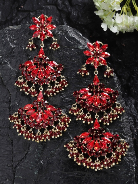 

Bijoux by Priya Chandna Red Contemporary Chandbalis Earrings