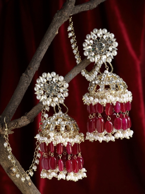 

Bijoux by Priya Chandna Red Contemporary Jhumkas Earrings