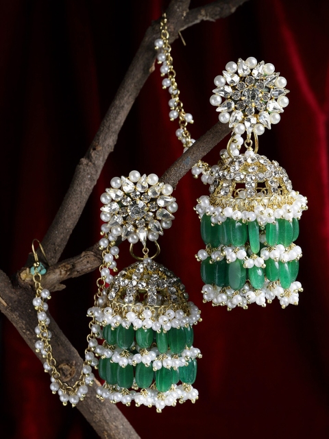 

Bijoux by Priya Chandna Green Contemporary Jhumkas Earrings