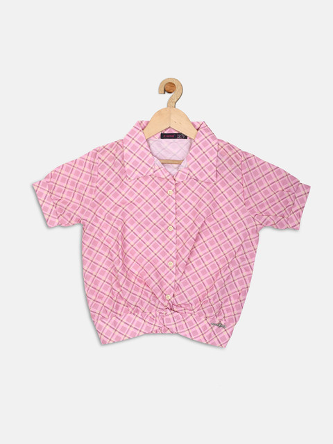 

Ziama Pink Geometric Print Shirt Style Top