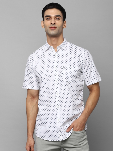 

Allen Solly Men White Slim Fit Printed Pure Cotton Casual Shirt