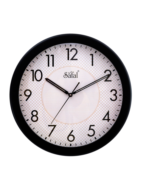

Safal White & Peach Dial Checked & Striped 34 cm Analogue Wall Clock