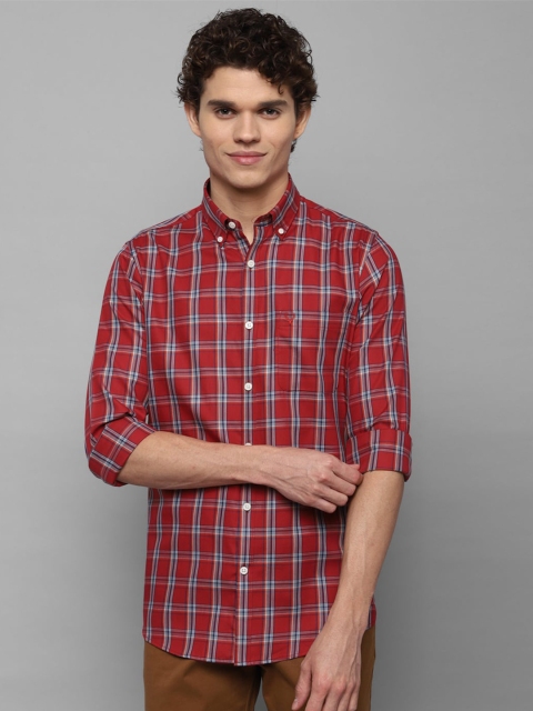 

Allen Solly Men Red Slim Fit Tartan Checks Checked Pure Cotton Casual Shirt