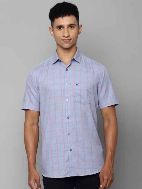 

Allen Solly Men Blue Slim Fit Windowpane Checked Casual Shirt