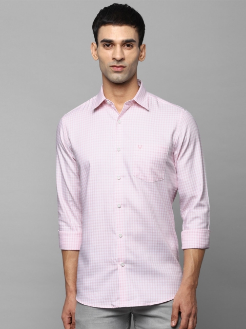 

Allen Solly Men Pink Slim Fit Grid Tattersall Checked Casual Shirt