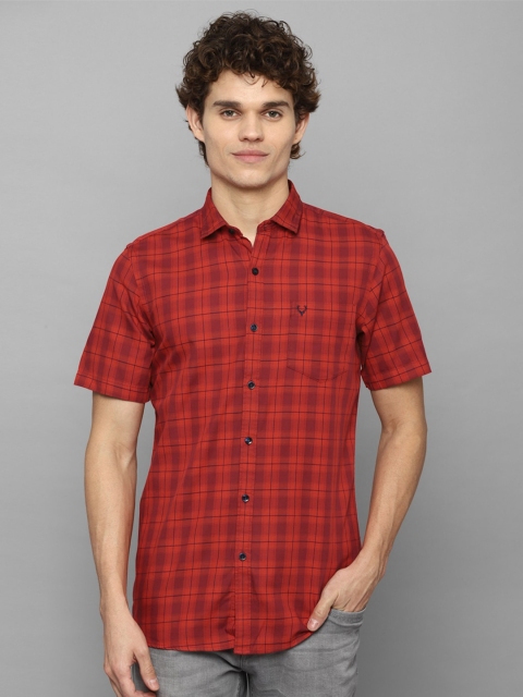 

Allen Solly Sport Men Red Tartan Checks Checked Pure Cotton Casual Shirt