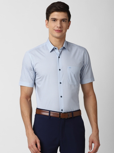 

Peter England Men Blue Printed Formal Shirt