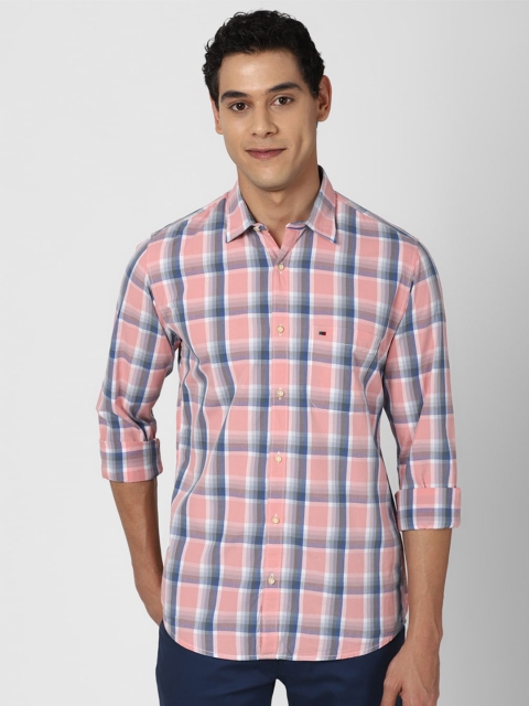 

Peter England Casuals Men Pink Slim Fit Checked Casual Shirt