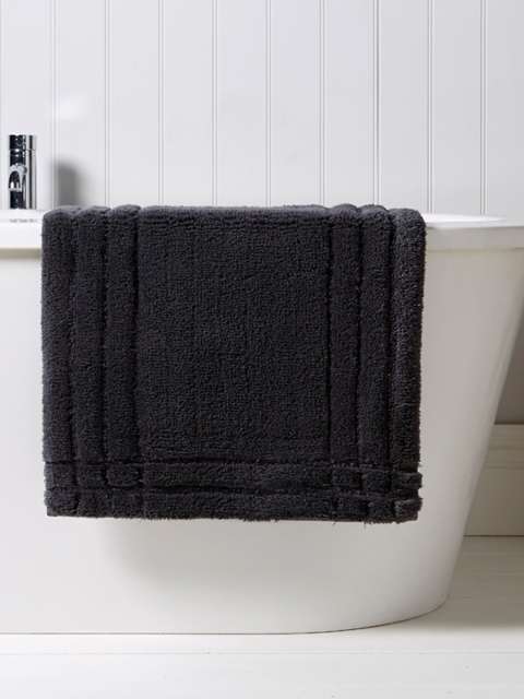 

CHRISTY Black Rectangular Cotton Bath Rug