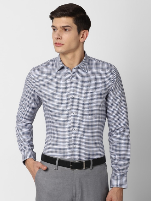 

Van Heusen Men Blue Slim Fit Checked Formal Shirt