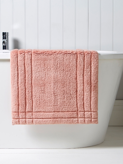 

CHRISTY Pink Rectangular Cotton Bath Rug