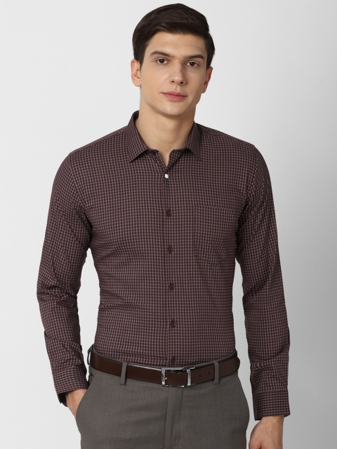 

Van Heusen Men Maroon Slim Fit Checked Formal Shirt