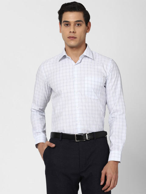 

Van Heusen Men White Slim Fit Checked Formal Shirt