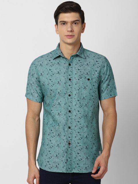 

VAN HEUSEN DENIM LABS Men Green Slim Fit Printed Casual Shirt