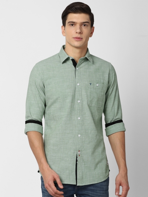

VAN HEUSEN DENIM LABS Men Green Slim Fit Casual Shirt