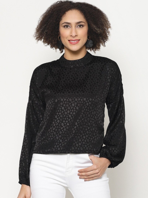

Twenty3 Black Geometric Print Crepe Top