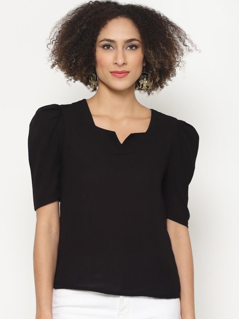 

Twenty3 Black Puff Sleeves Top